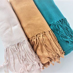 3 Pashmina Scarf Wedding Bridal Shower Gift - NWOT